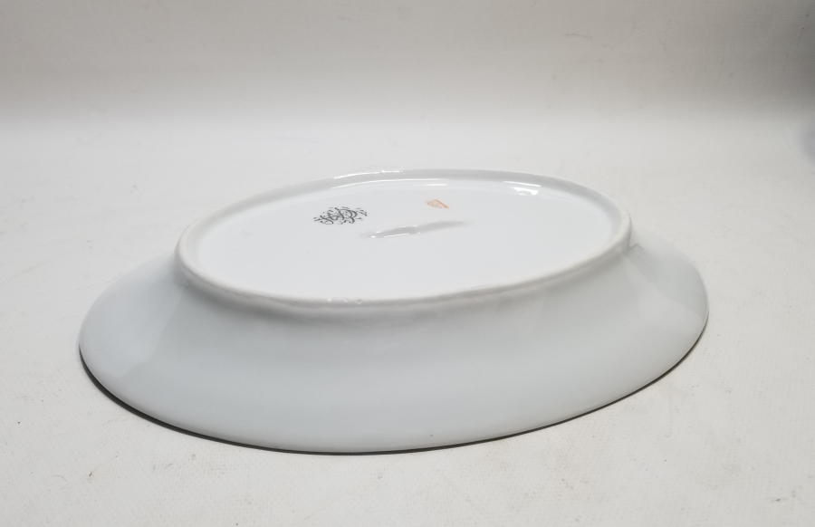 ARKASI OSMANLICA YAZILI VE ALTIN VARAKLI PORSELEN SALATA TABAĞI