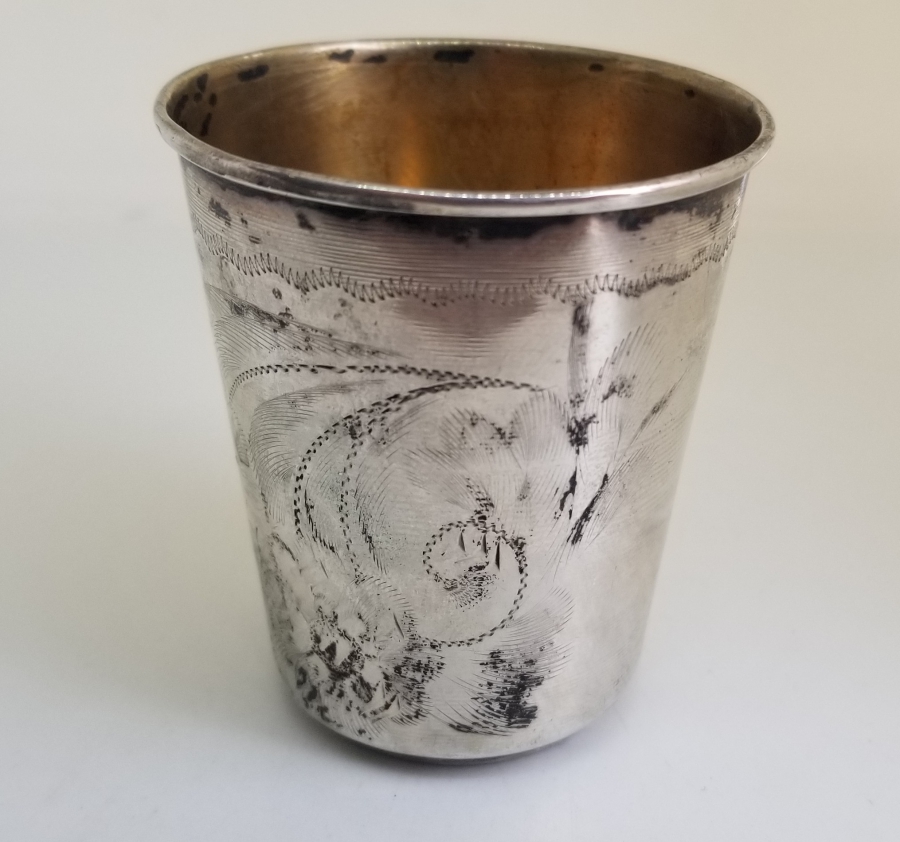 İÇİ ALTIN VERMEYLİ ANTİKA GÜMÜŞ BARDAK