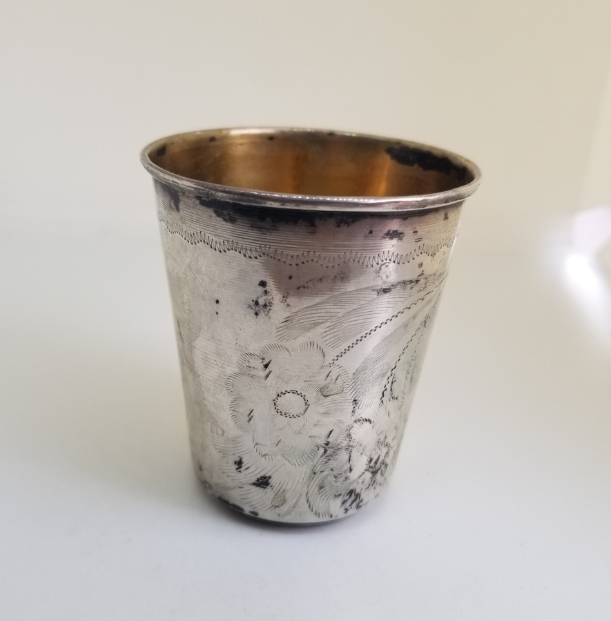 İÇİ ALTIN VERMEYLİ ANTİKA GÜMÜŞ BARDAK