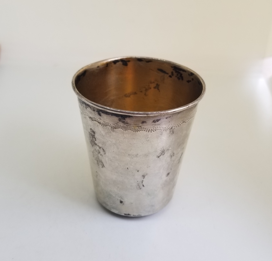 İÇİ ALTIN VERMEYLİ ANTİKA GÜMÜŞ BARDAK