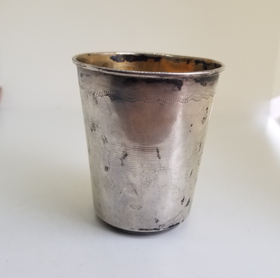 İÇİ ALTIN VERMEYLİ ANTİKA GÜMÜŞ BARDAK