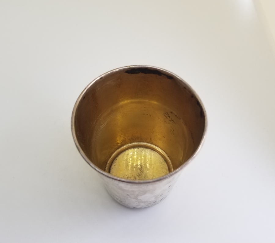 İÇİ ALTIN VERMEYLİ ANTİKA GÜMÜŞ BARDAK