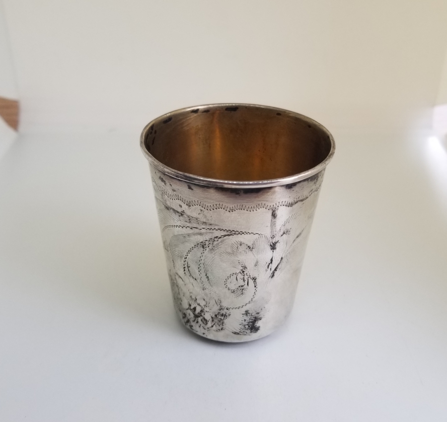 İÇİ ALTIN VERMEYLİ ANTİKA GÜMÜŞ BARDAK