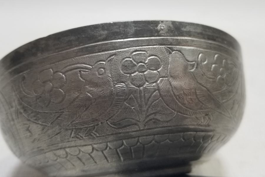 OSMANLI DÖNEMİ ÜZERİ KUŞLU VE AYETLİ BAKIR KASE