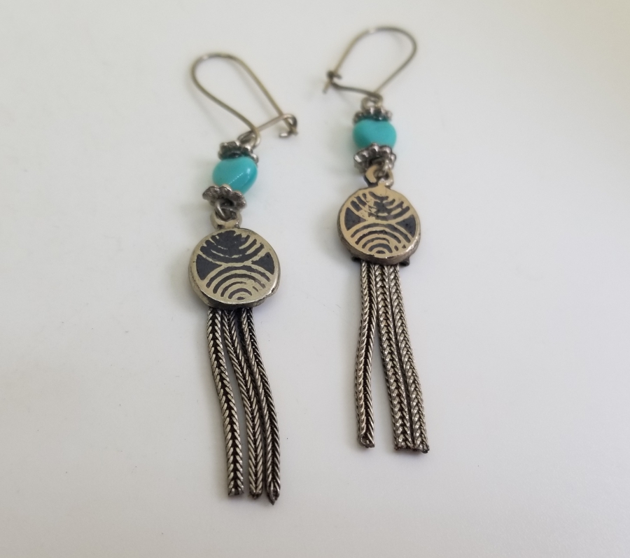 ÖZEL YAPIM ANTİKA SAVAT İŞÇİLİKLİ KÜPE