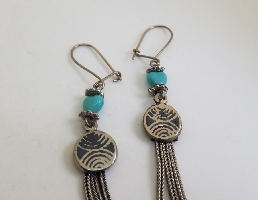 ÖZEL YAPIM ANTİKA SAVAT İŞÇİLİKLİ KÜPE