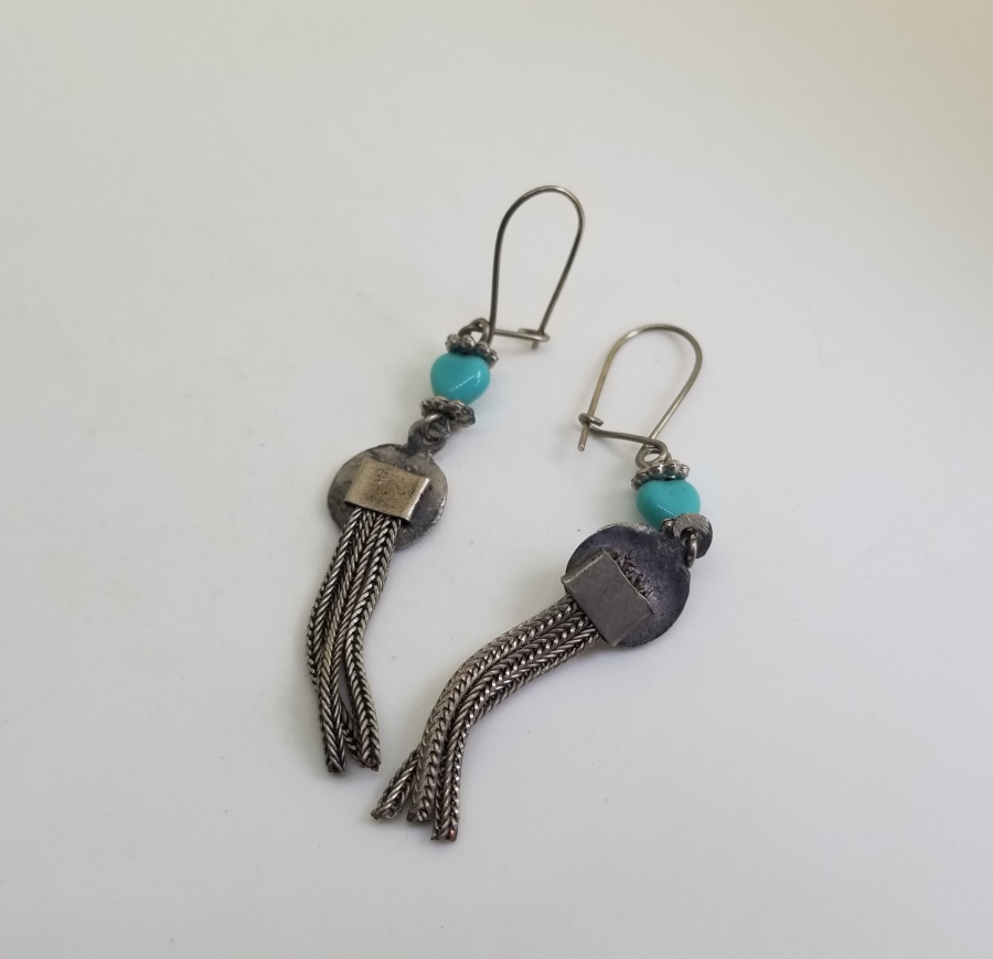 ÖZEL YAPIM ANTİKA SAVAT İŞÇİLİKLİ KÜPE