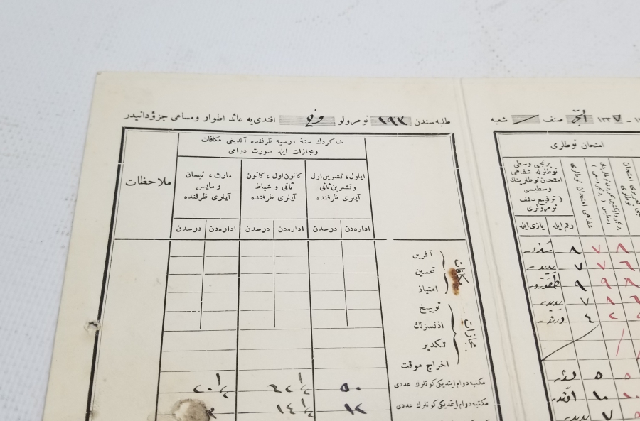 OSMANLI DÖNEMİ NADİR KARNE