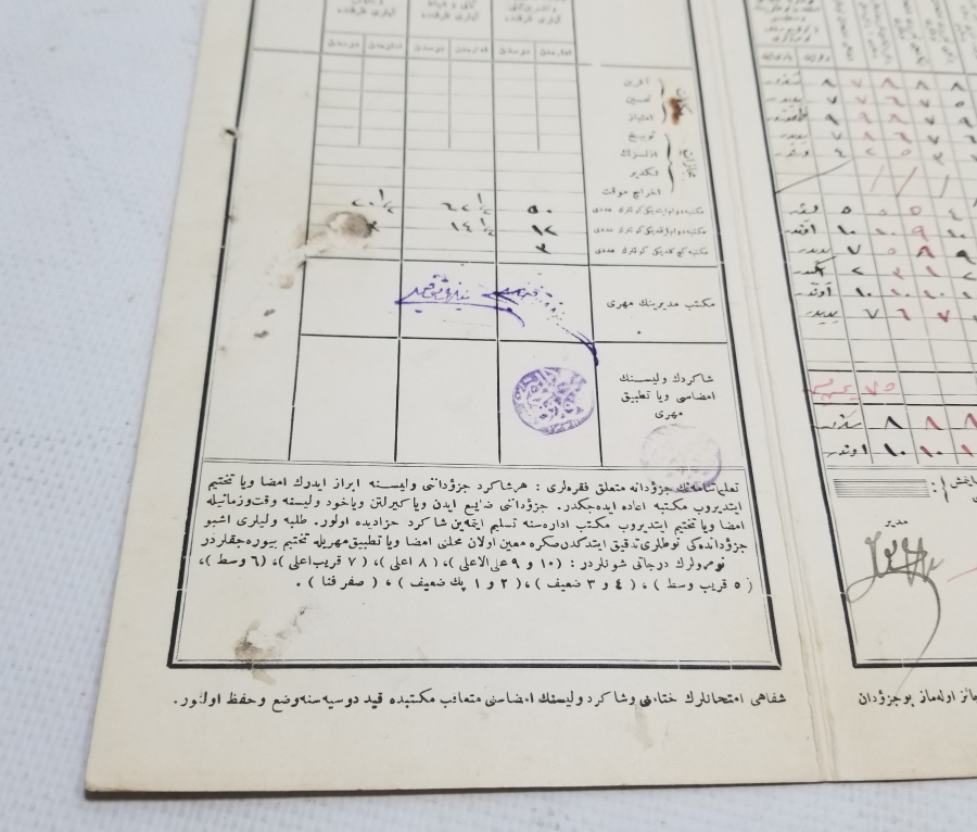 OSMANLI DÖNEMİ NADİR KARNE