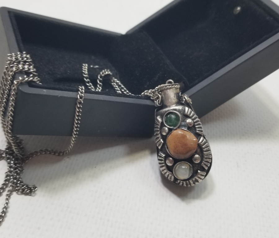 AKİK TAŞLI ANTİKA GÜMÜŞ KAPLAMA KOKULUK