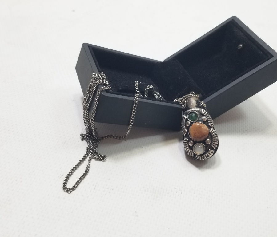 AKİK TAŞLI ANTİKA GÜMÜŞ KAPLAMA KOKULUK