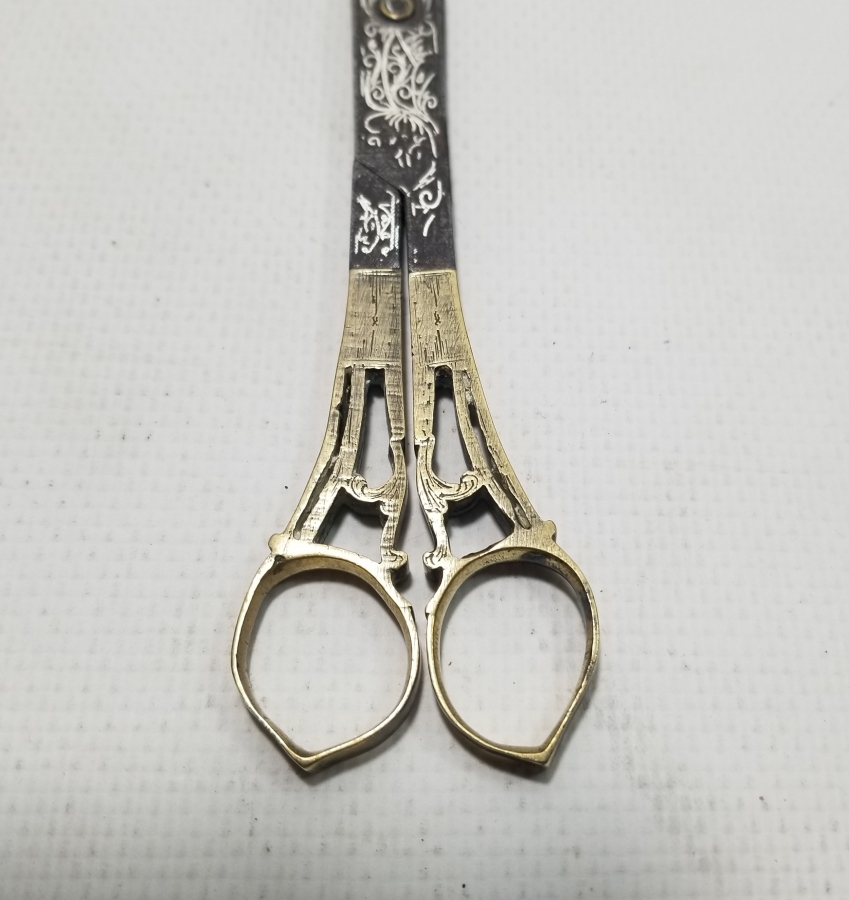 GÜMÜŞ ÇAKMA İŞÇİLİKLİ OSMANLI DÖNEMİ NADİR HATTAT MAKASI