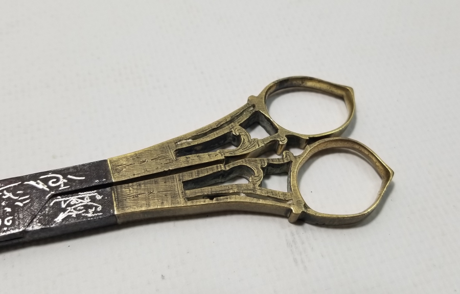 GÜMÜŞ ÇAKMA İŞÇİLİKLİ OSMANLI DÖNEMİ NADİR HATTAT MAKASI