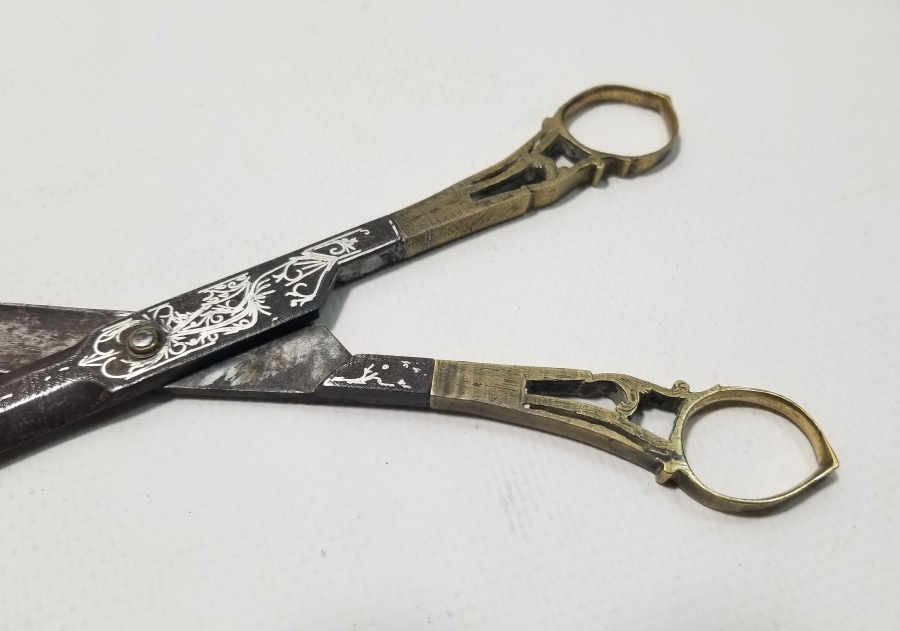 GÜMÜŞ ÇAKMA İŞÇİLİKLİ OSMANLI DÖNEMİ NADİR HATTAT MAKASI