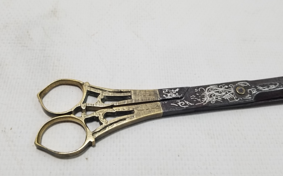 GÜMÜŞ ÇAKMA İŞÇİLİKLİ OSMANLI DÖNEMİ NADİR HATTAT MAKASI