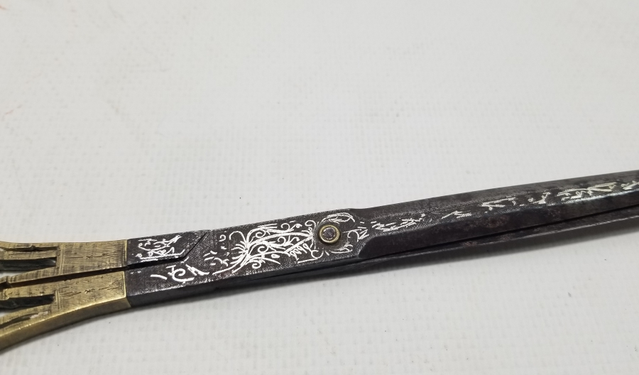 GÜMÜŞ ÇAKMA İŞÇİLİKLİ OSMANLI DÖNEMİ NADİR HATTAT MAKASI