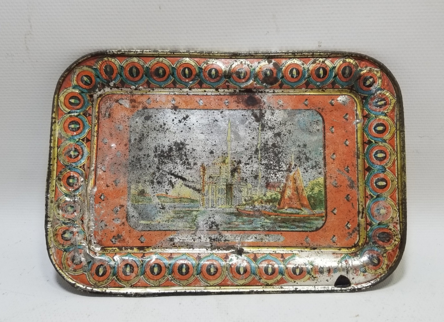 OSMANLI DÖNEMİ ORTAKÖY CAMİ GÖRSELLİ NADİR KAHVE TEPSİSİ