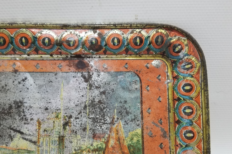 OSMANLI DÖNEMİ ORTAKÖY CAMİ GÖRSELLİ NADİR KAHVE TEPSİSİ