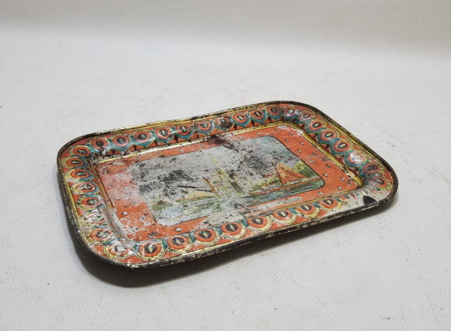 OSMANLI DÖNEMİ ORTAKÖY CAMİ GÖRSELLİ NADİR KAHVE TEPSİSİ