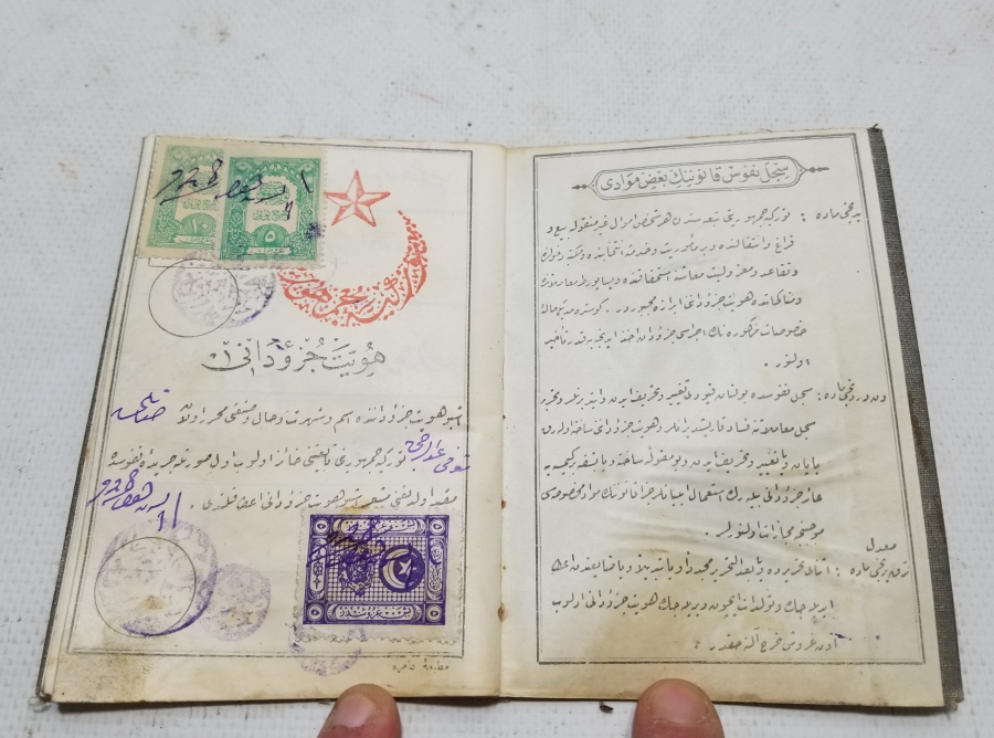 CUMHURİYET BAŞLARI OSMANLICA YAZILI KAFA KAĞIDI - NÜFUS CÜZDANI