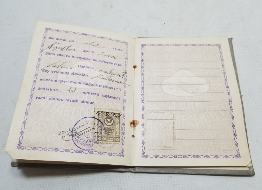 CUMHURİYET BAŞLARI ANTİKA EVLENME CÜZDANI