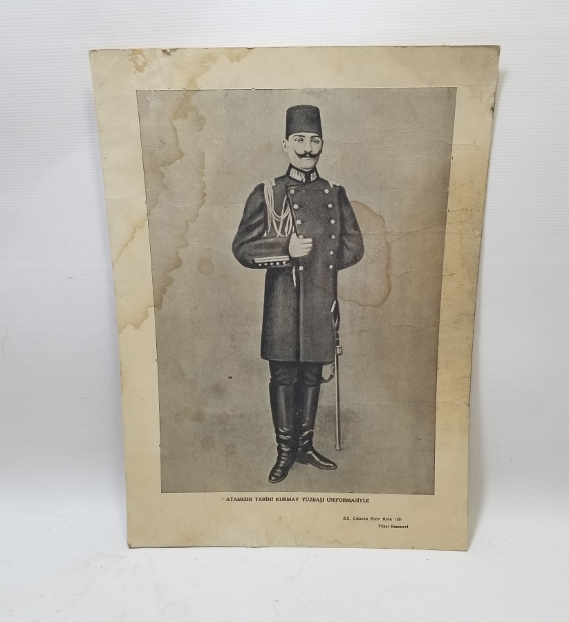 BÜYÜK BOY SİYAH-BEYAZ ATATÜRK BASKI FOTOĞRAFI