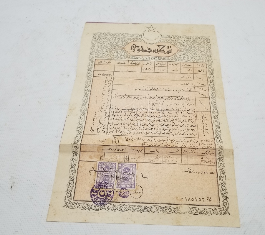 ORİJİNAL KARTONUNDA CUMHURİYET BAŞLARI SENED-İ HAKANİ - TAPU