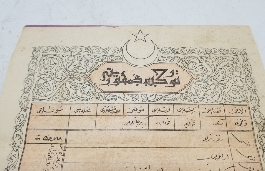 ORİJİNAL KARTONUNDA CUMHURİYET BAŞLARI SENED-İ HAKANİ - TAPU