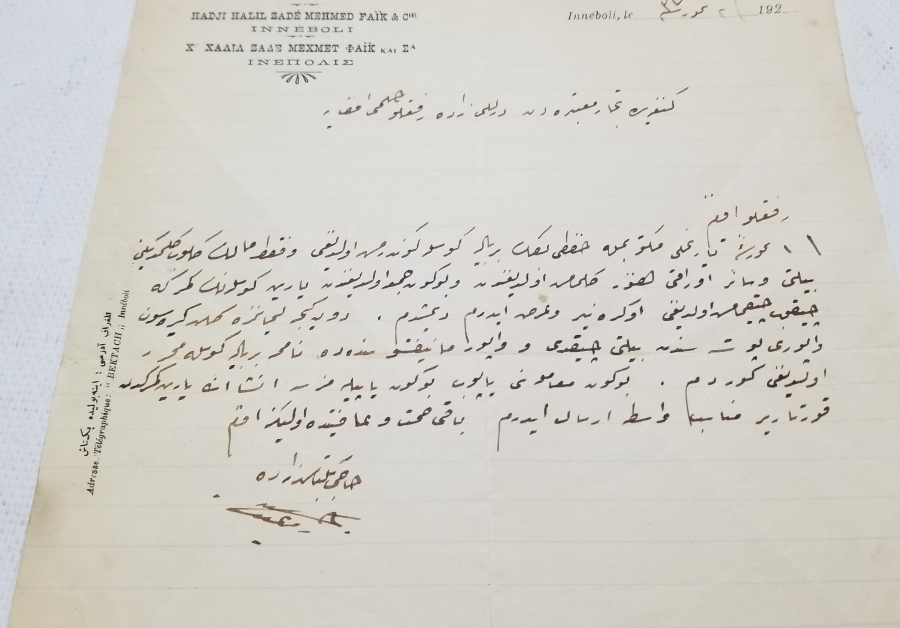 RUMCA VE OSMANLICA YAZILI EL YAZMA TİCARİ YAZIŞMA