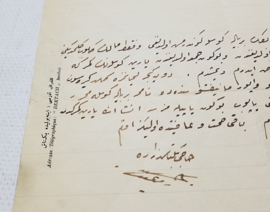RUMCA VE OSMANLICA YAZILI EL YAZMA TİCARİ YAZIŞMA