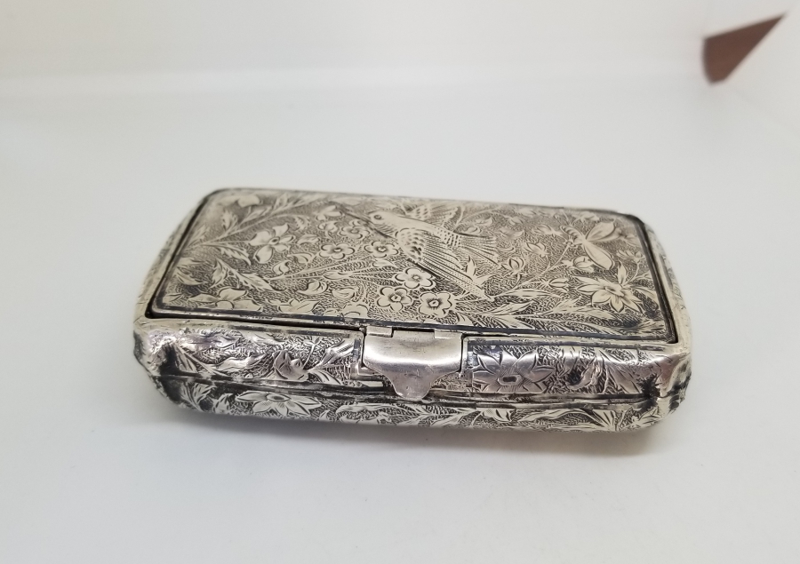 OSMANLI DÖNEMİ KALEM İŞÇİLİKLİ GÜMÜŞ SİGARA TABAKASI