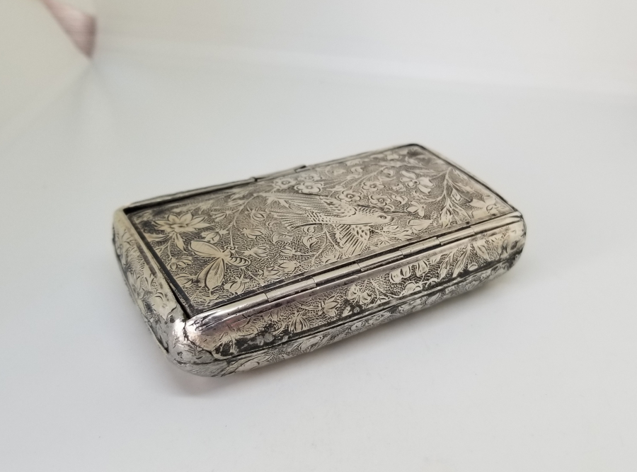 OSMANLI DÖNEMİ KALEM İŞÇİLİKLİ GÜMÜŞ SİGARA TABAKASI