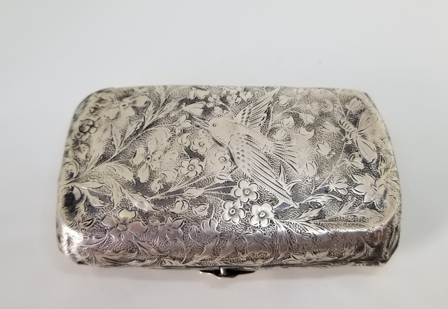 OSMANLI DÖNEMİ KALEM İŞÇİLİKLİ GÜMÜŞ SİGARA TABAKASI