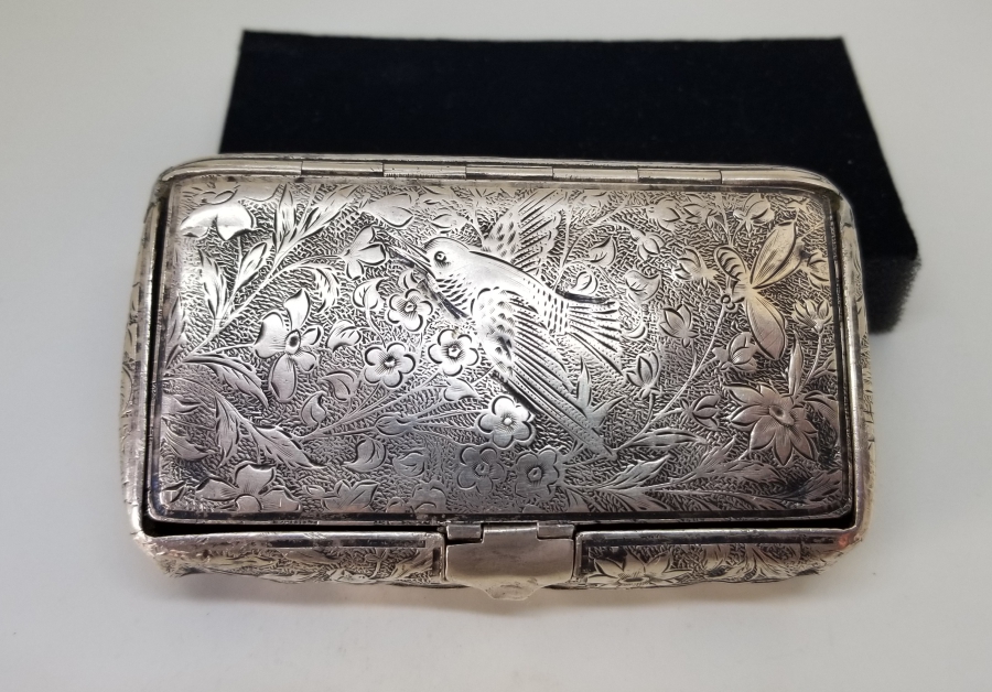 OSMANLI DÖNEMİ KALEM İŞÇİLİKLİ GÜMÜŞ SİGARA TABAKASI