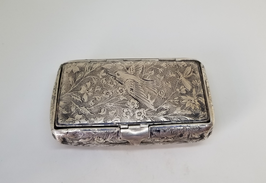 OSMANLI DÖNEMİ KALEM İŞÇİLİKLİ GÜMÜŞ SİGARA TABAKASI