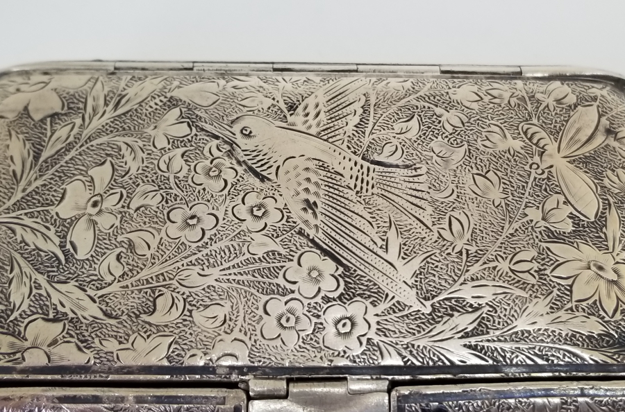 OSMANLI DÖNEMİ KALEM İŞÇİLİKLİ GÜMÜŞ SİGARA TABAKASI