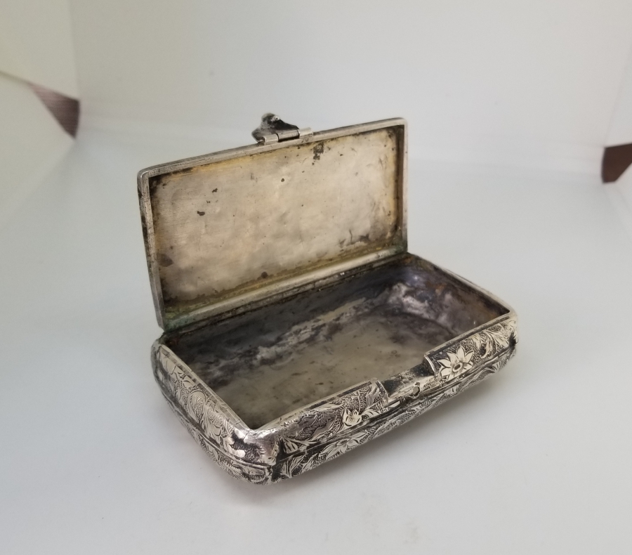 OSMANLI DÖNEMİ KALEM İŞÇİLİKLİ GÜMÜŞ SİGARA TABAKASI