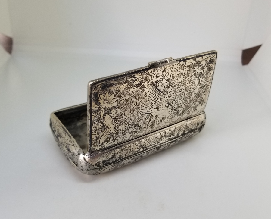 OSMANLI DÖNEMİ KALEM İŞÇİLİKLİ GÜMÜŞ SİGARA TABAKASI