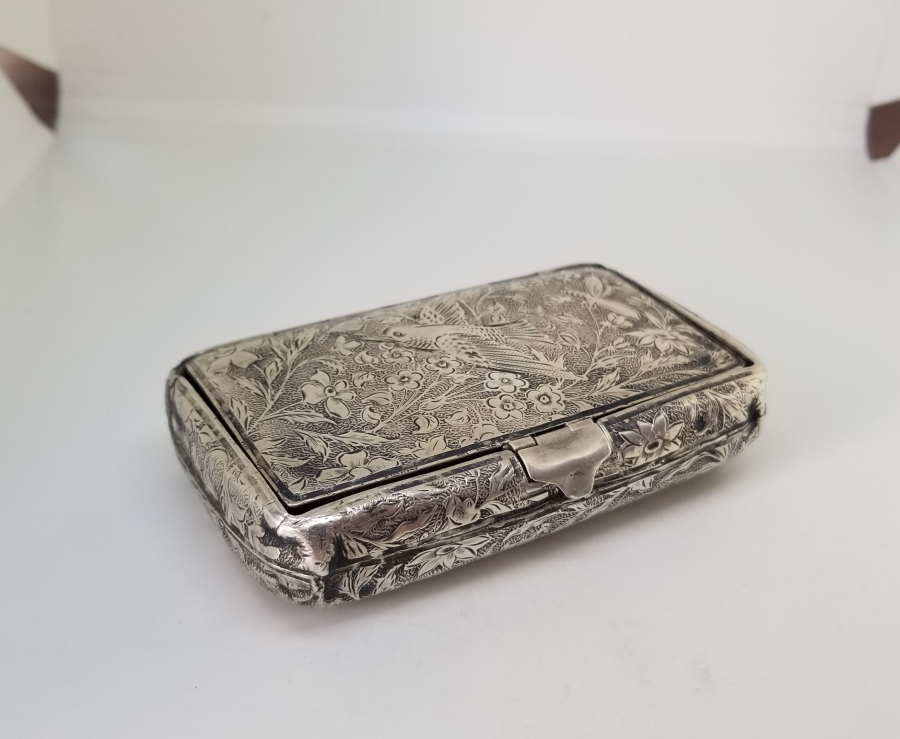 OSMANLI DÖNEMİ KALEM İŞÇİLİKLİ GÜMÜŞ SİGARA TABAKASI