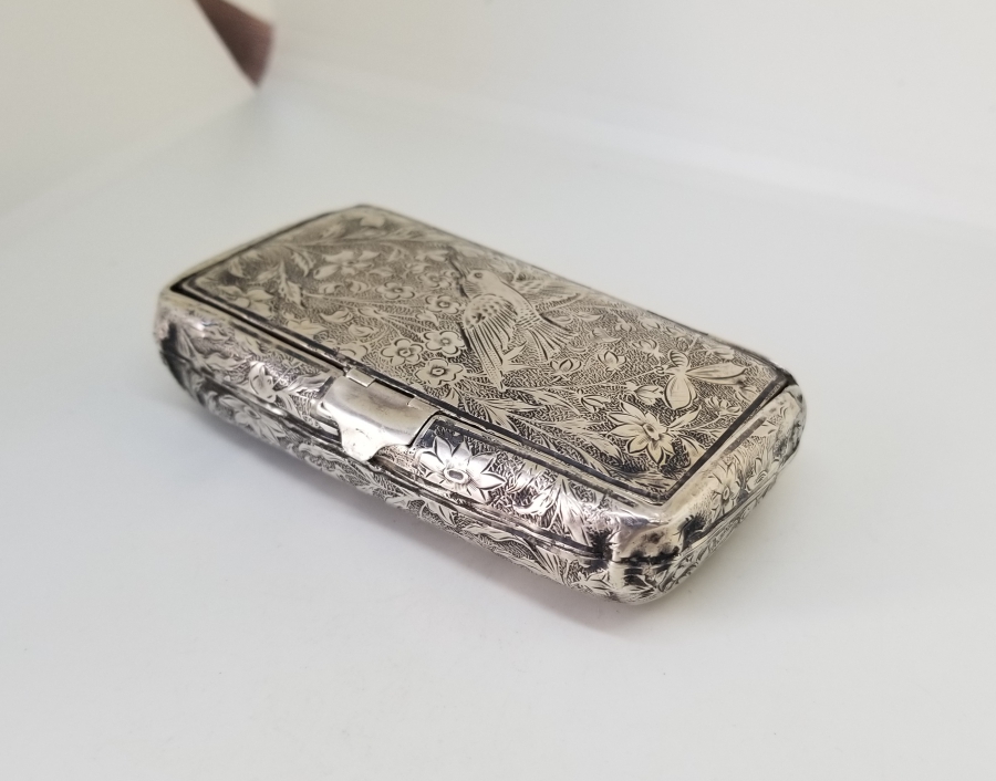 OSMANLI DÖNEMİ KALEM İŞÇİLİKLİ GÜMÜŞ SİGARA TABAKASI