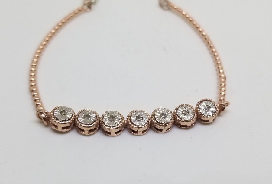 ALTIN KAPLAMA PIRLANTA TAŞLI SU YOLU BİLEKLİK