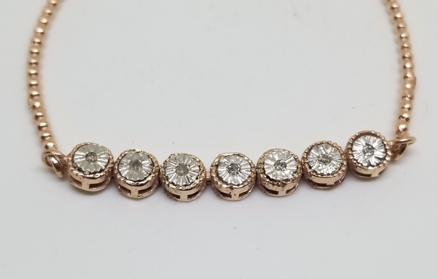 ALTIN KAPLAMA PIRLANTA TAŞLI SU YOLU BİLEKLİK