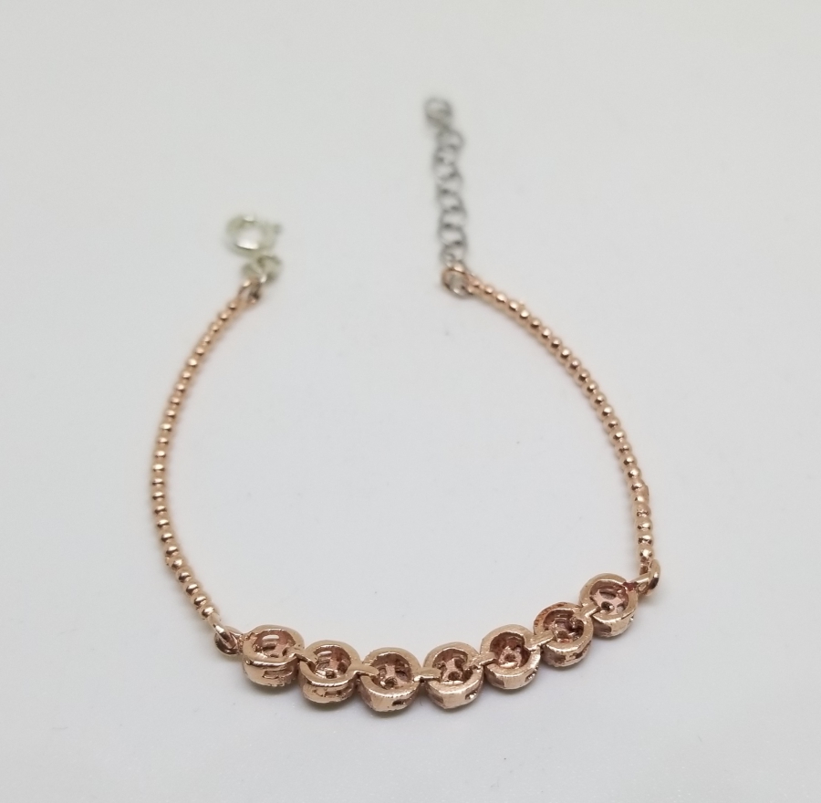 ALTIN KAPLAMA PIRLANTA TAŞLI SU YOLU BİLEKLİK