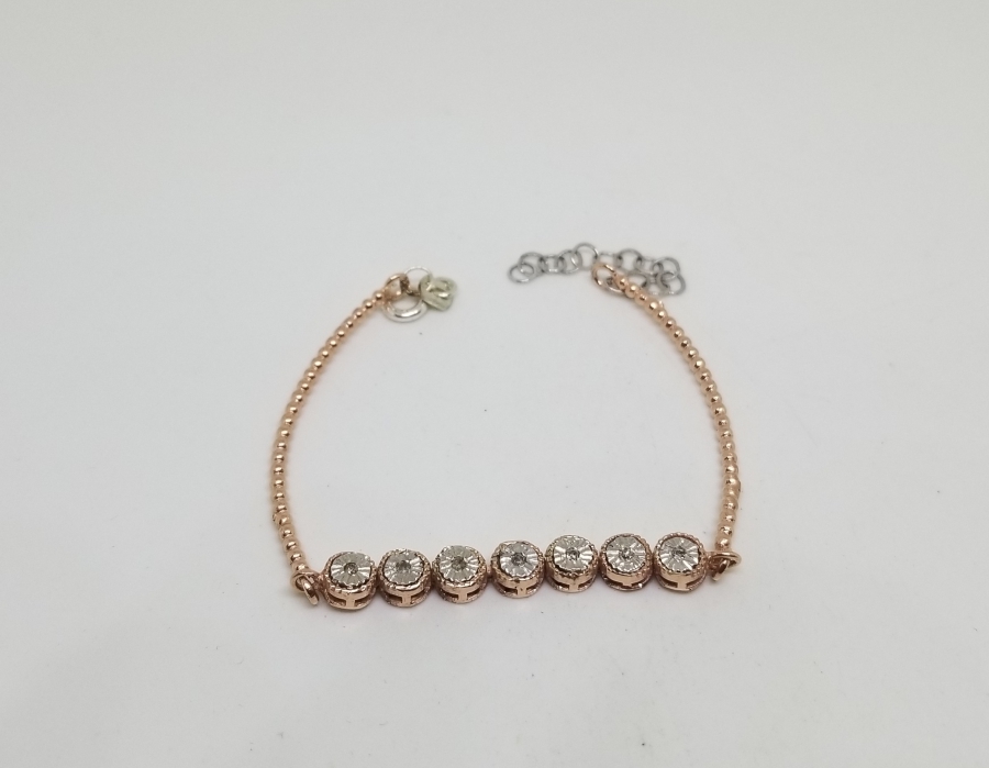 ALTIN KAPLAMA PIRLANTA TAŞLI SU YOLU BİLEKLİK