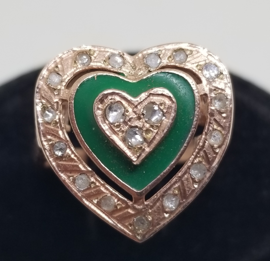 KALP FORMLU VE MİNE İŞÇİLİKLİ ÖZEL YAPIM YÜZÜK