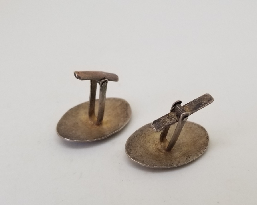 KALEM İŞÇİLİKLİ OSMANLI DÖNEMİ GÜMÜŞ KOL DÜĞMESİ