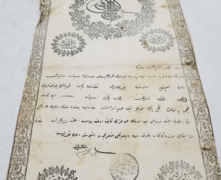 ABDÜLAZİZ HAN DÖNEMİ SARAYDAN VERİLMİŞ EL YAZMA NADİR SENEDİ HAKANİ