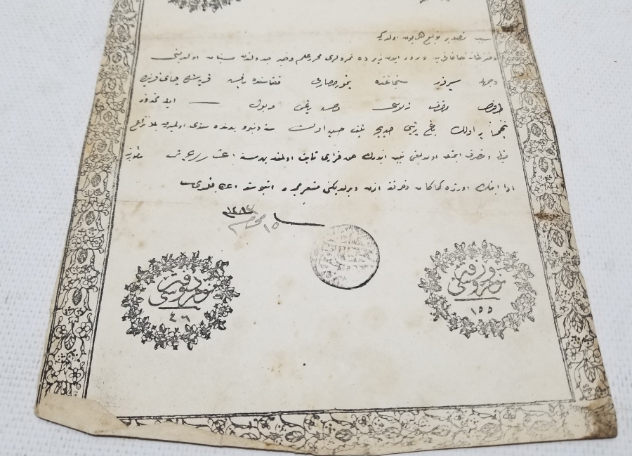 ABDÜLAZİZ HAN DÖNEMİ SARAYDAN VERİLMİŞ EL YAZMA NADİR SENEDİ HAKANİ