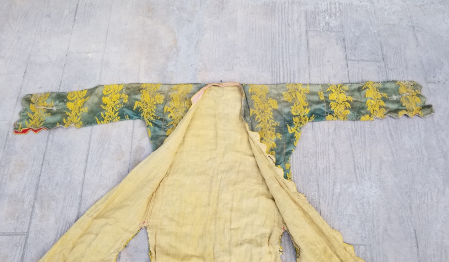 OSMANLI DÖNEMİ İPEK ELMASİYE HEREKE DOKUMASI GELİN ÜÇETEĞİ