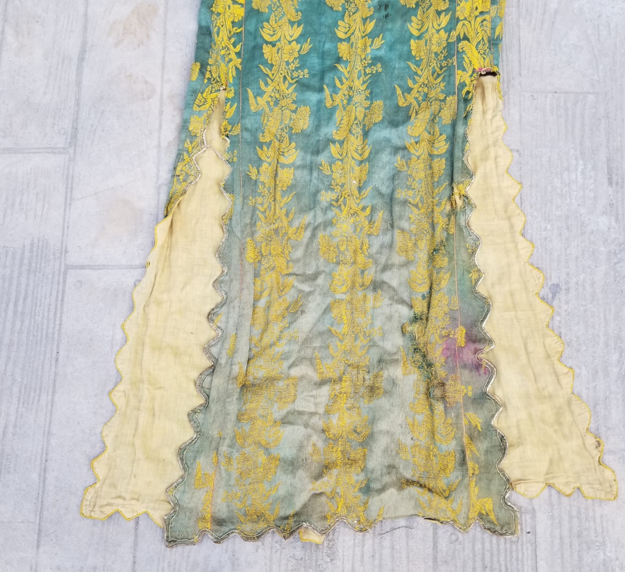 OSMANLI DÖNEMİ İPEK ELMASİYE HEREKE DOKUMASI GELİN ÜÇETEĞİ